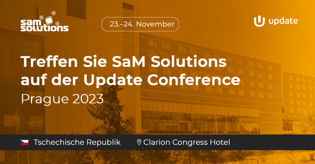 Treffen Sie SaM Solutions auf der Update Conference Prague 2023