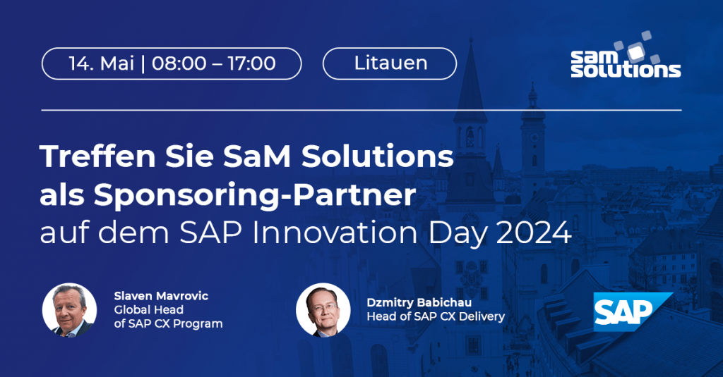 Treffen Sie SaM Solutions als Sponsoring-Partner auf dem SAP Innovation Day 2024