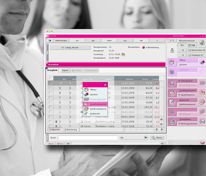 Eine innovative Anwendung für vollständiges Automatisieren und Unterstützen des tagtäglichen Betriebs kleiner und mittelständischer medizinischer Leistungserbringer.