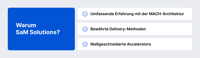 Grafik mit der Überschrift „Warum SaM Solutions?“